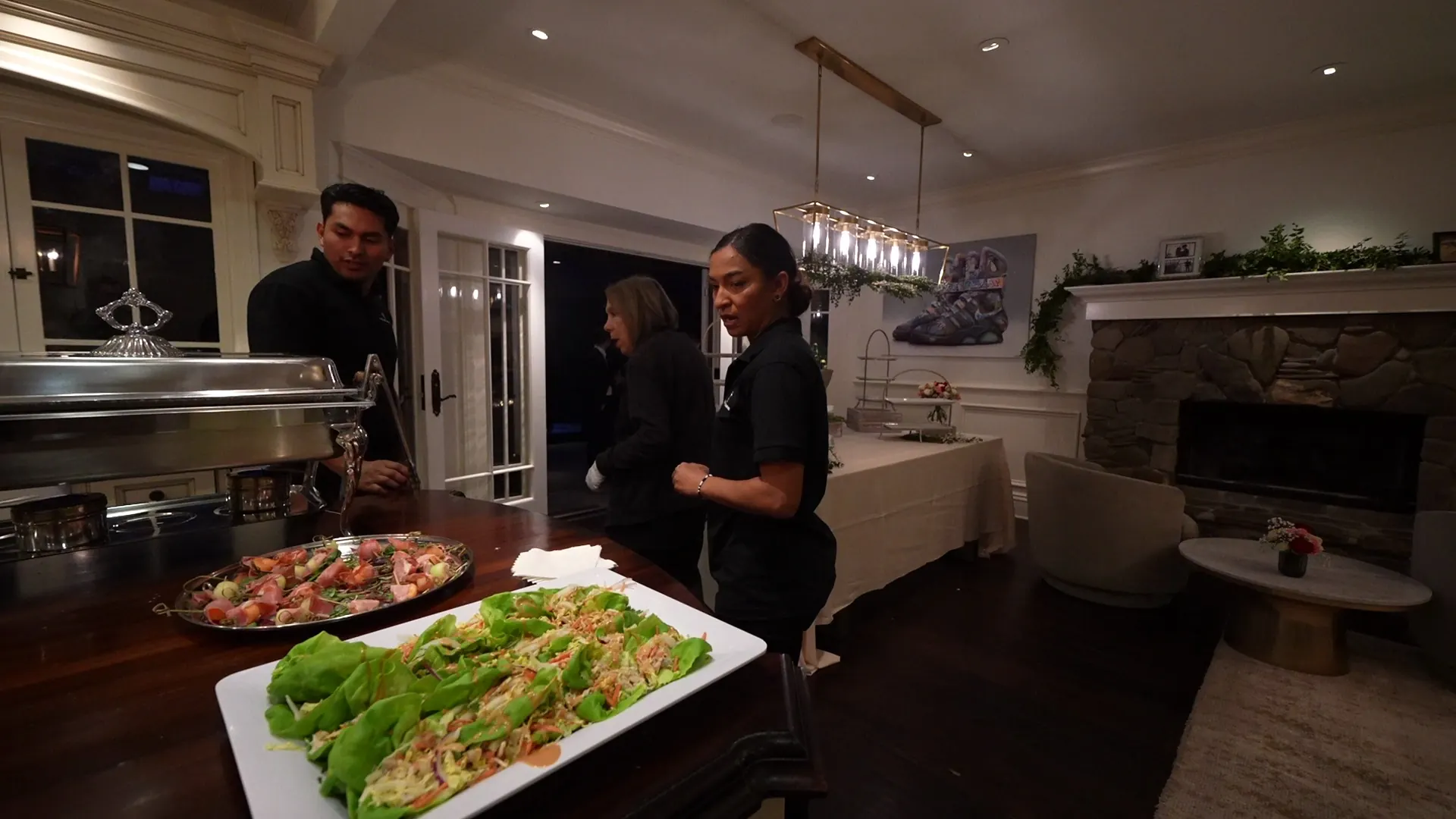 Fresh appetizer platter finished in the kitchen for a Foster City event