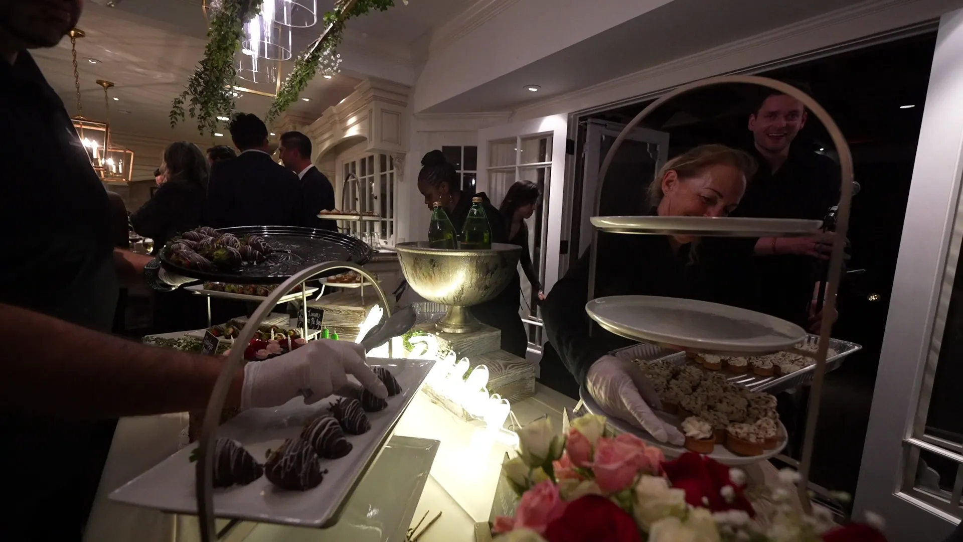 Server passing desserts to guests at a Redwood City reception