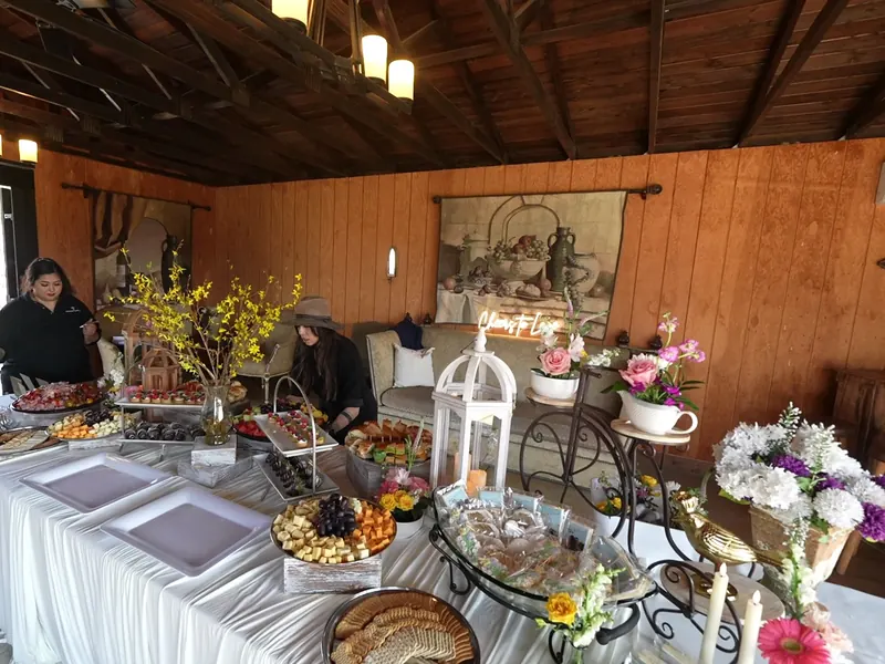 Grazing table with florals built for a Redwood City party